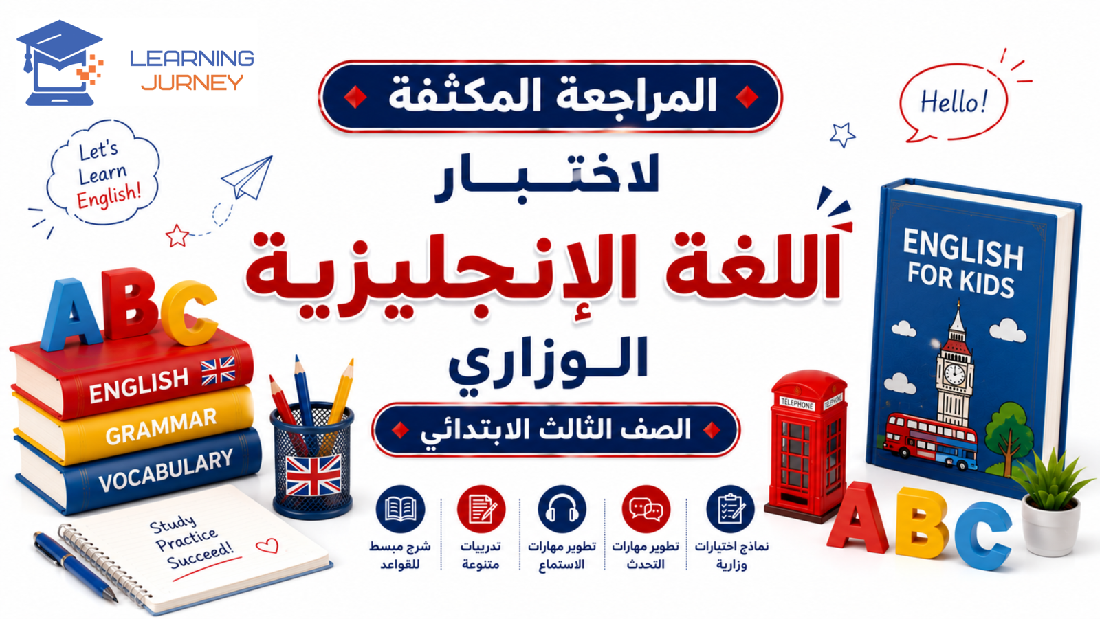 مراجعة الاختبار الوزاري – اللغة الإنجليزية – الصف الثالث الابتدائي